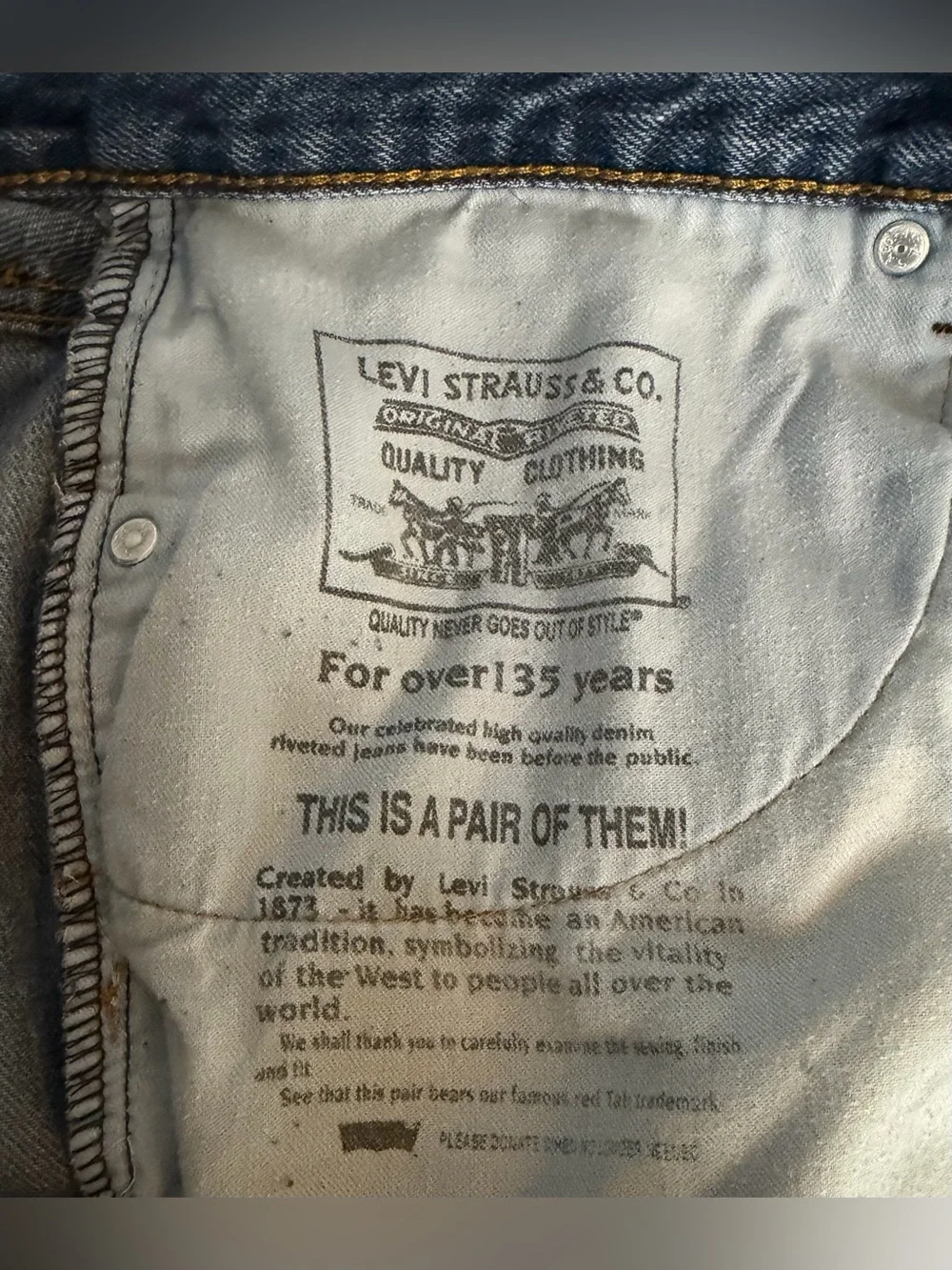 Levi’s 505 Men’s 34x32 Straight Leg Jeans Medium Wash 100% Cotton